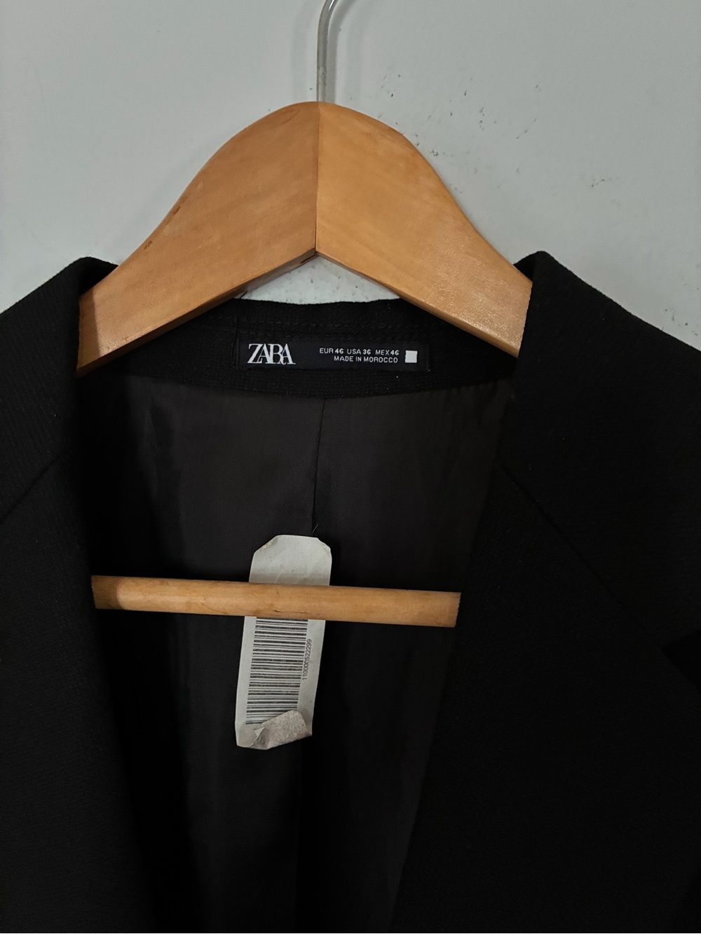 ZARA Black Oversized Tailored Blazer Size 14 Office Siren Minimalist Jacket - Picture 3 of 4